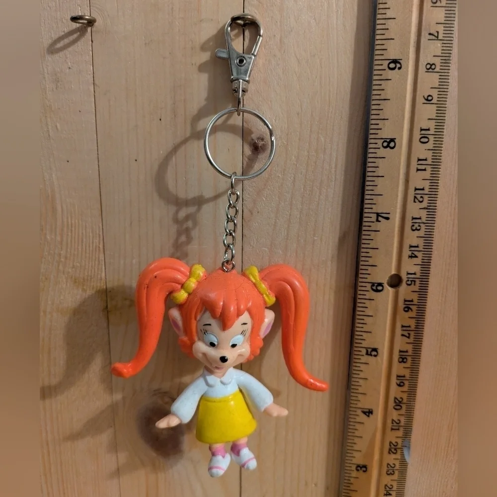 Kids Cartoon Character Keychain with Orange Hair Handmade
